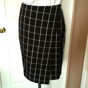 Lord and Taylor Pencil Skirt - Black White Checkered - SZ 2